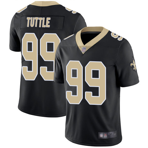 Men New Orleans Saints Limited Black Men Shy Tuttle Home Jersey NFL Football #99 Vapor Untouchable Jersey